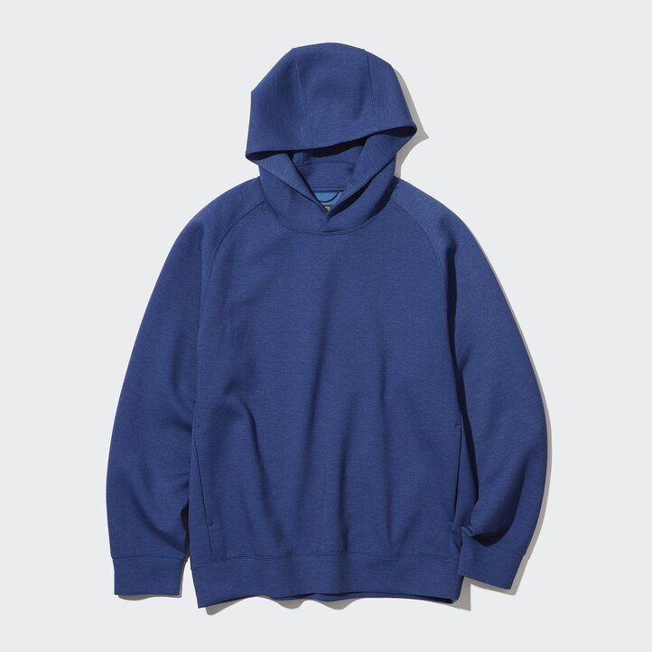 grauer uniqlo dry sweat stretch pullover hoodie für herren