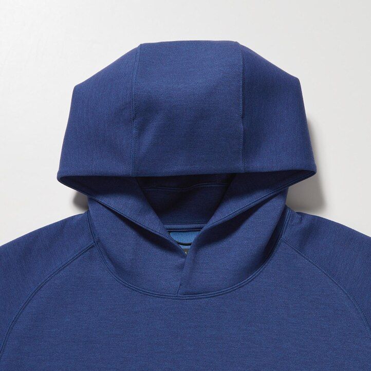 grauer uniqlo dry sweat stretch pullover hoodie für herren