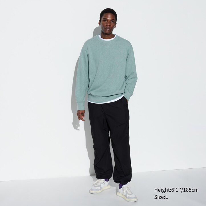 uniqlo herren-sweatshirt mit rundhalsausschnitt aus baumwolle marineblau