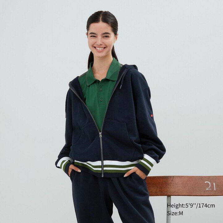 weißer uniqlo sweatshirt-hoodie mit reißverschluss für herren