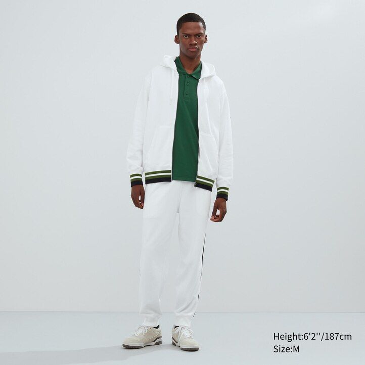 weißer uniqlo sweatshirt-hoodie mit reißverschluss für herren