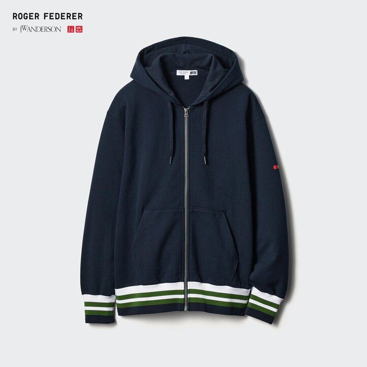 weißer uniqlo sweatshirt-hoodie mit reißverschluss für herren