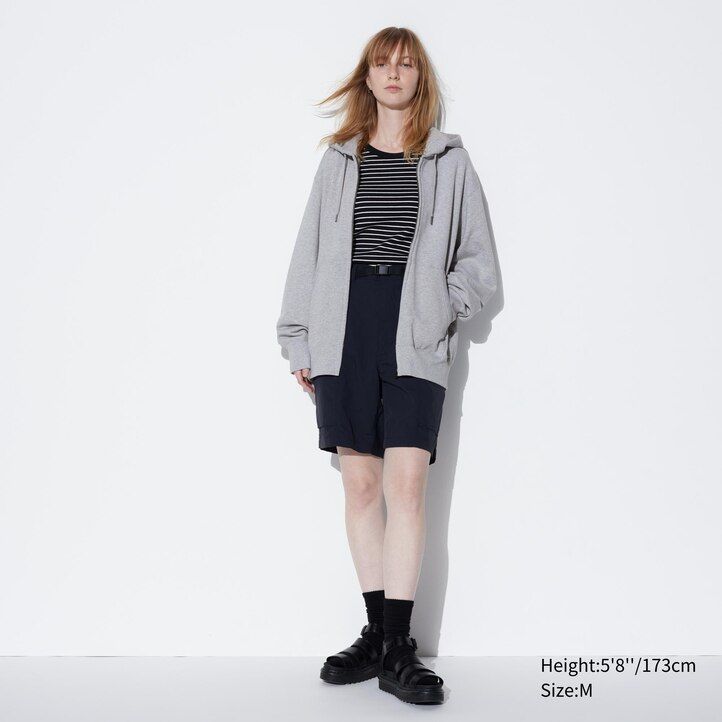 uniqlo sweatshirt-kapuzenpullover mit reißverschluss für herren blau