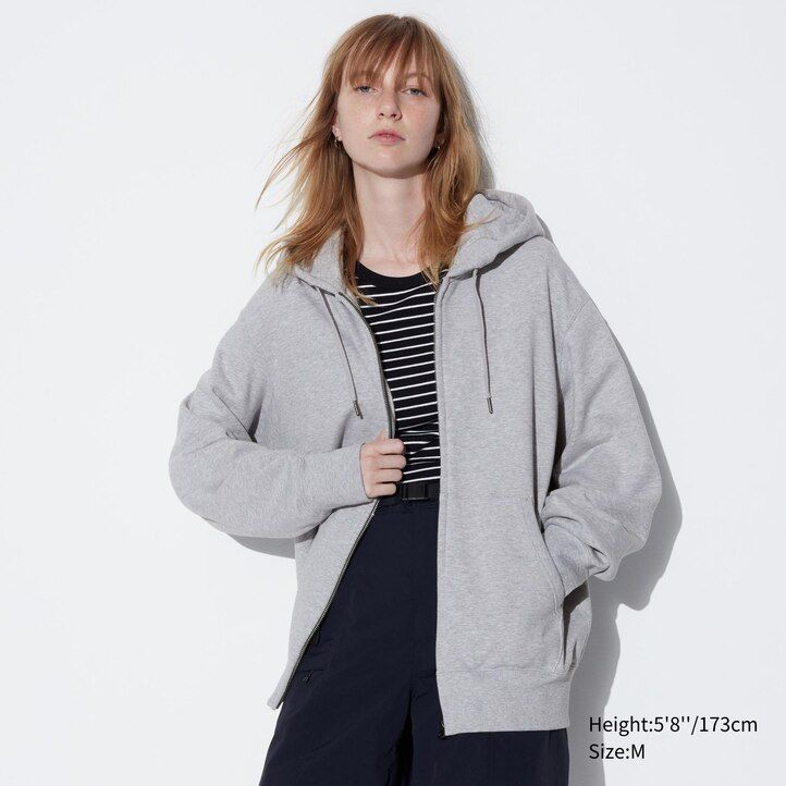 uniqlo sweatshirt-kapuzenpullover mit reißverschluss für herren blau
