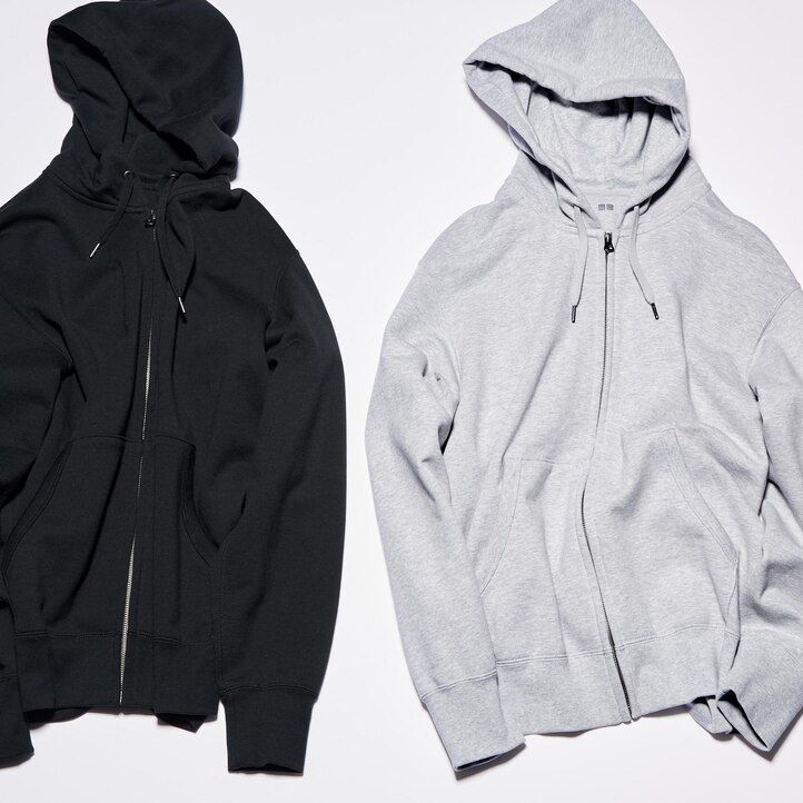 uniqlo sweatshirt-kapuzenpullover mit reißverschluss für herren blau