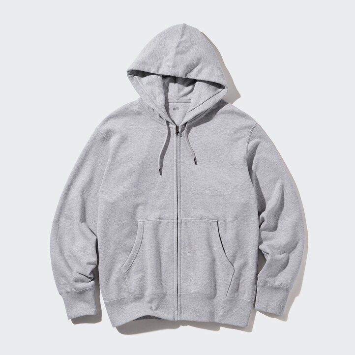 uniqlo sweatshirt-kapuzenpullover mit reißverschluss für herren blau