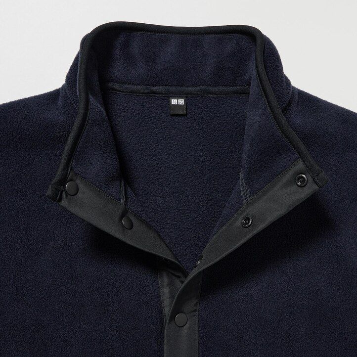 weißer uniqlo fleece-pullover mit knöpfen herren-hoodie