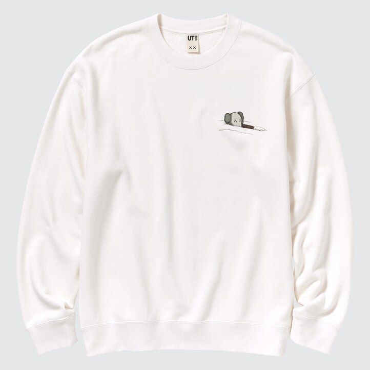 uniqlo kaws ut grafik-sweatshirt herren-hoodie weiß