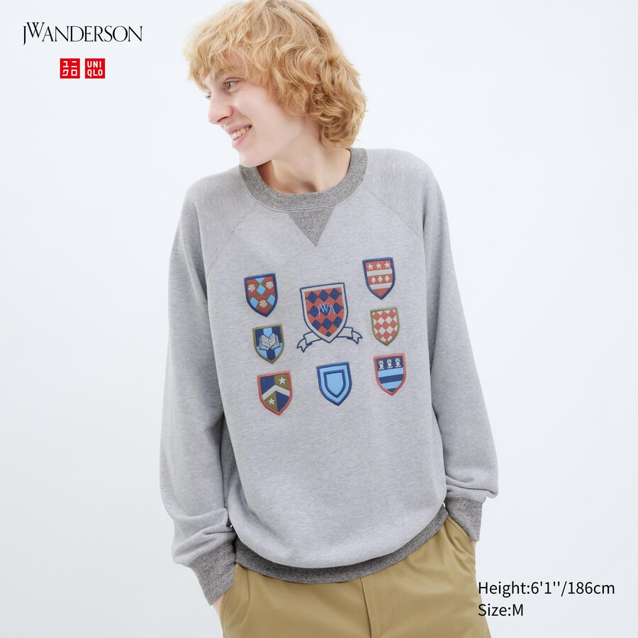 uniqlo college sweatshirt herren-hoodie grau