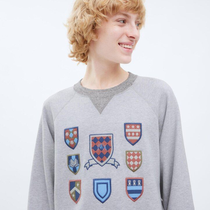 uniqlo college sweatshirt herren-hoodie grau