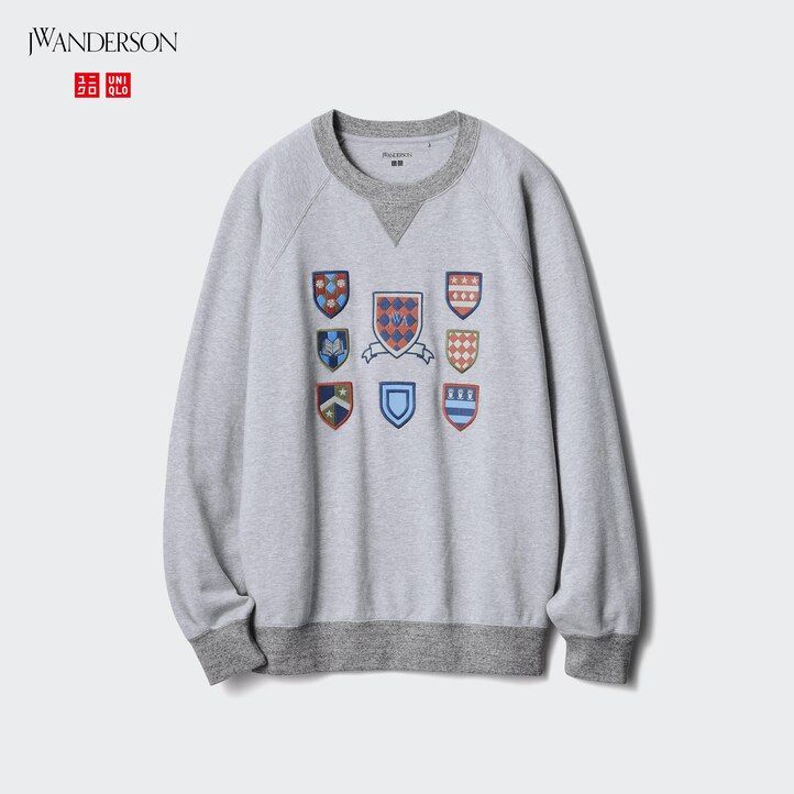 uniqlo college sweatshirt herren-hoodie grau
