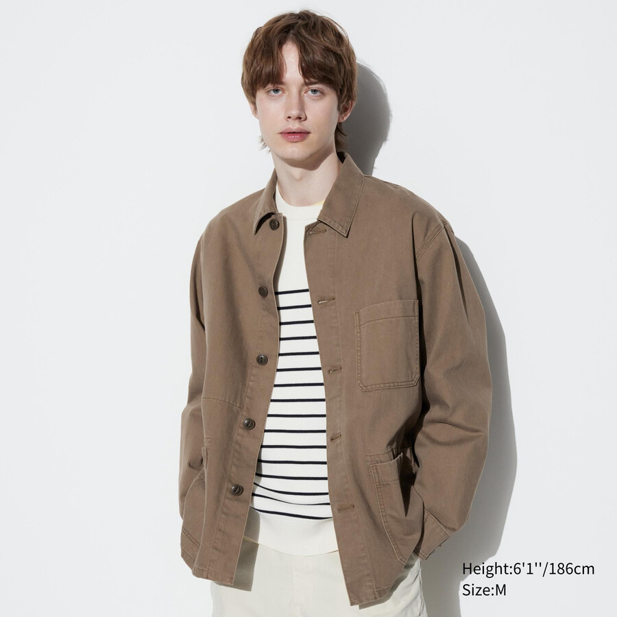 uniqlo utility-jacken für herren braun