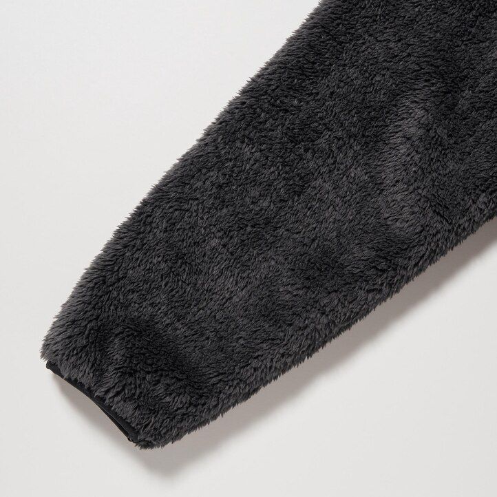 weiße uniqlo herren-fleecejacke mit reißverschluss flauschig