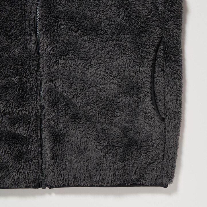 weiße uniqlo herren-fleecejacke mit reißverschluss flauschig