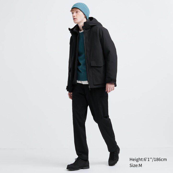 uniqlo hybrid-daunenjacke für herren 3d-schnitt dunkelgrau