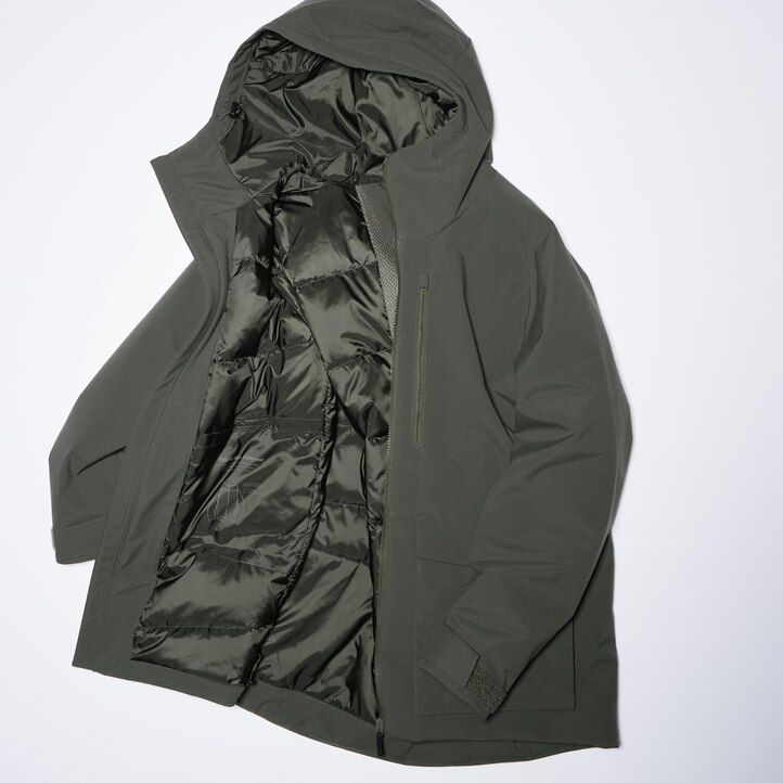 uniqlo hybrid-daunenjacke für herren 3d-schnitt dunkelgrau