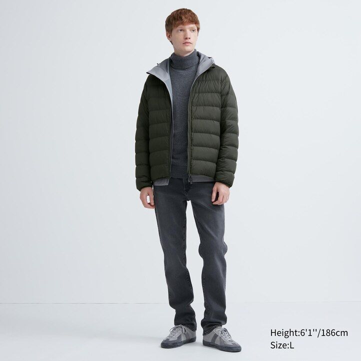 blaue uniqlo ultra light daunen-steppjacke für herren 3d-schnitt versandkostenfrei