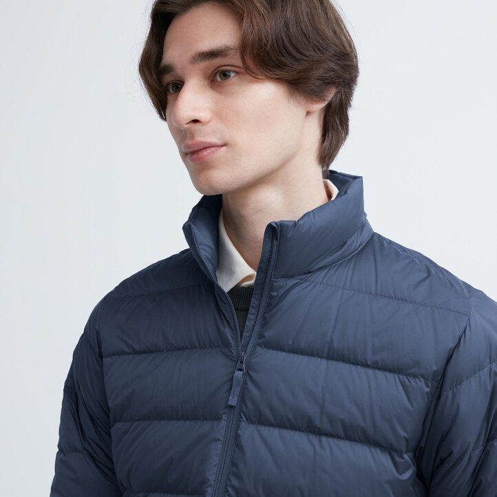 blaue uniqlo ultra light daunen-steppjacke für herren 3d-schnitt versandkostenfrei