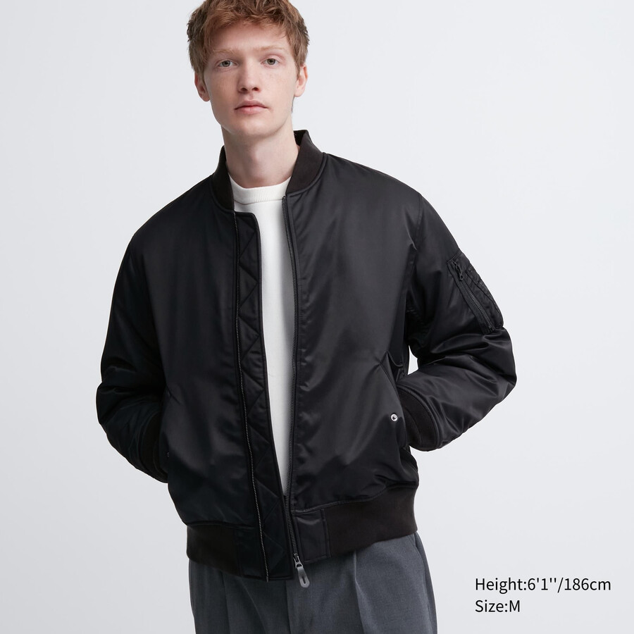 schwarze uniqlo ma 1 blousonjacken für herren