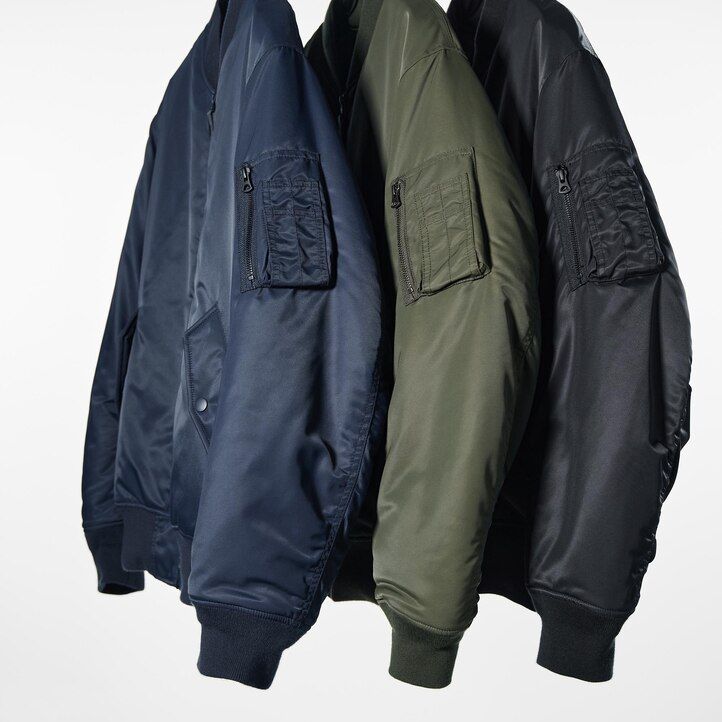 schwarze uniqlo ma 1 blousonjacken für herren