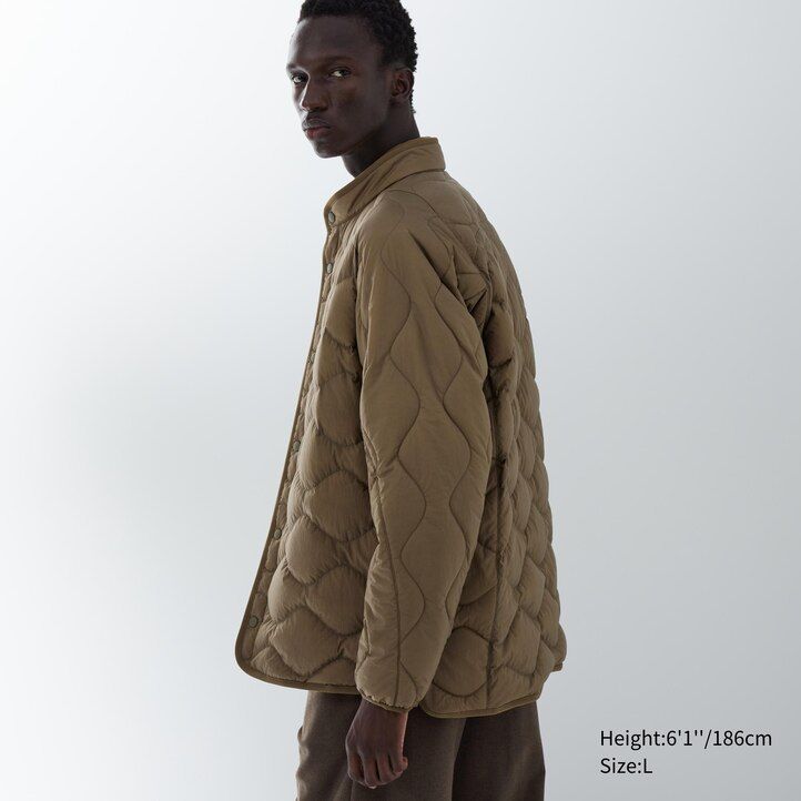 schwarze uniqlo hybrid-daunenjacken für herren aus recyceltem material
