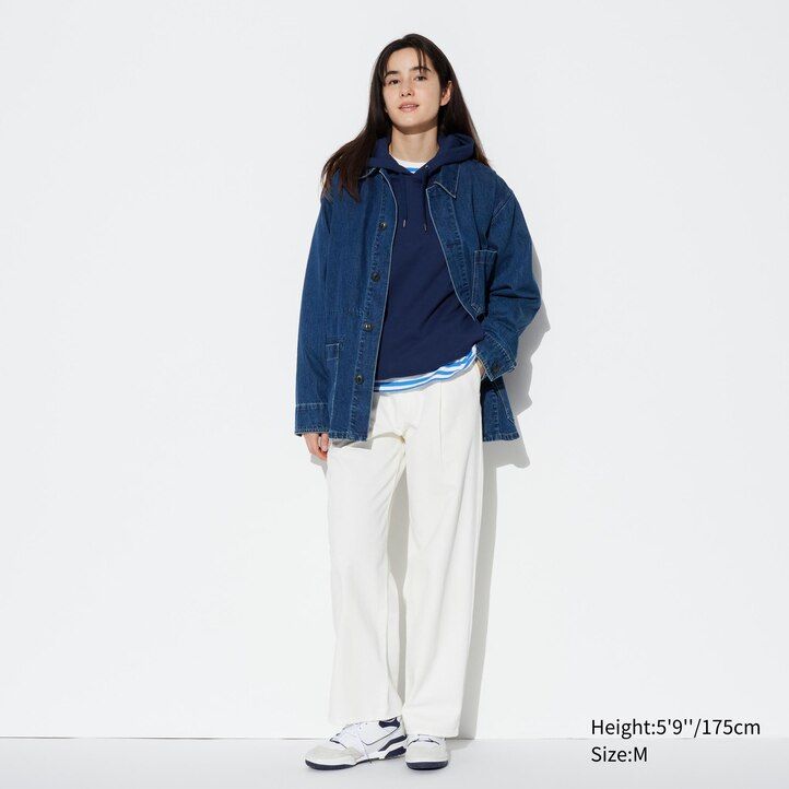 uniqlo herren-jeansjacke utility-stil blau