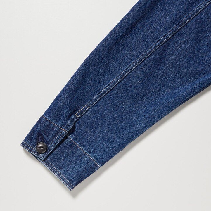 uniqlo herren-jeansjacke utility-stil blau
