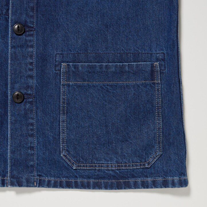 uniqlo herren-jeansjacke utility-stil blau
