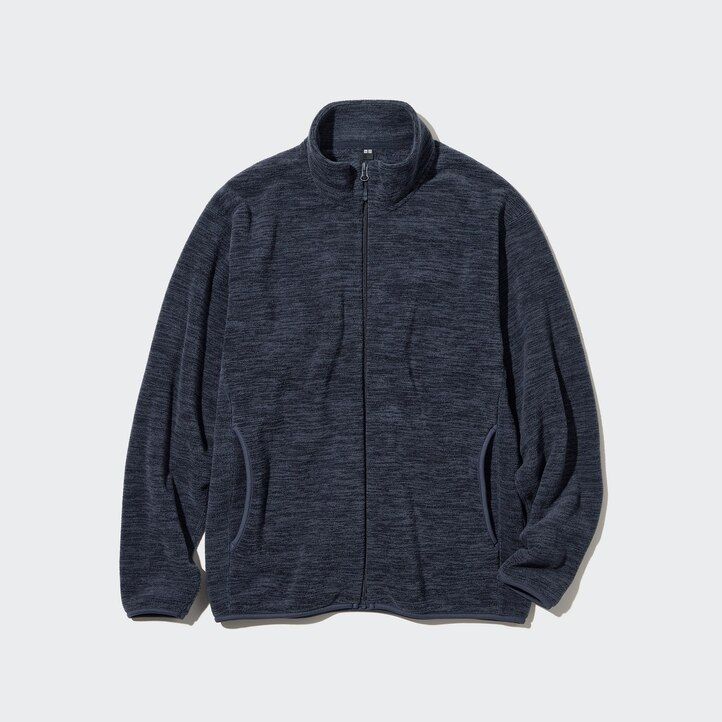 weiße uniqlo fleecejacken für herren meliert mit reißverschluss