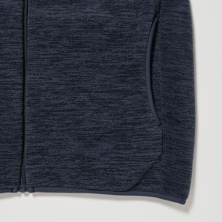 weiße uniqlo fleecejacken für herren meliert mit reißverschluss