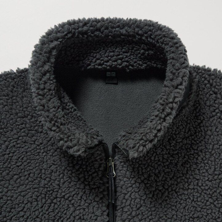 dunkelgraue uniqlo herren-fleecejacken winddicht