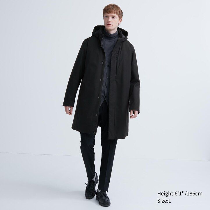 dunkelgraue uniqlo hybrid-daunenjacken für herren