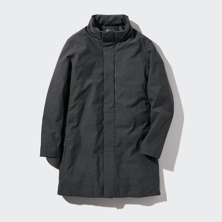 dunkelgraue uniqlo hybrid-daunenjacken für herren