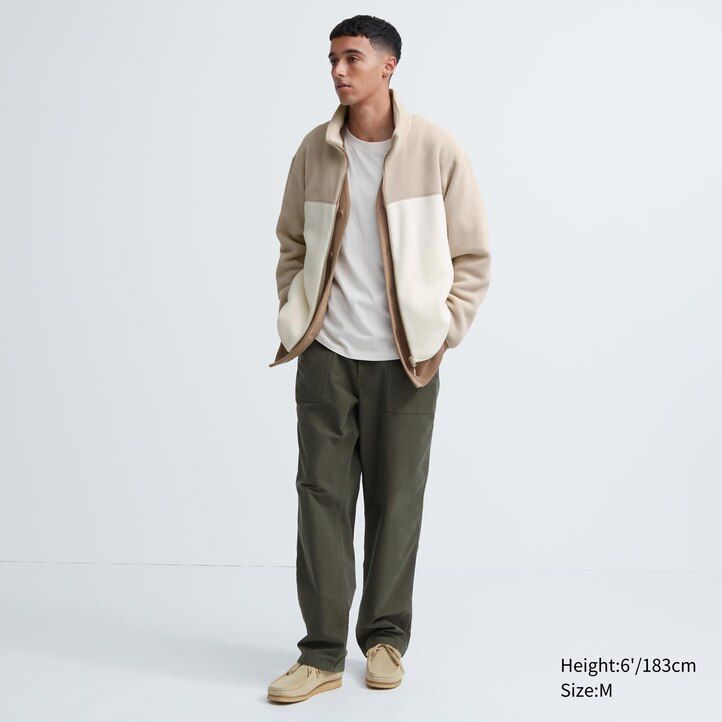 uniqlo fleecejacke mit reißverschluss für herren grau