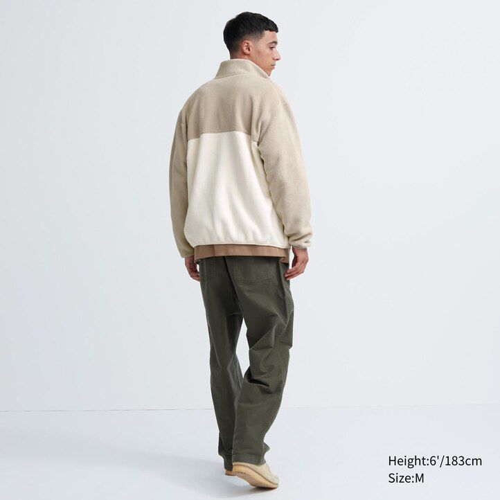 uniqlo fleecejacke mit reißverschluss für herren grau