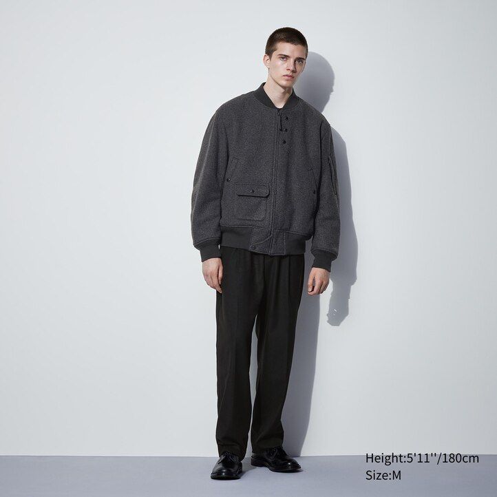 uniqlo heattech warm wattierte blouson-jacke für herren dunkelgrau