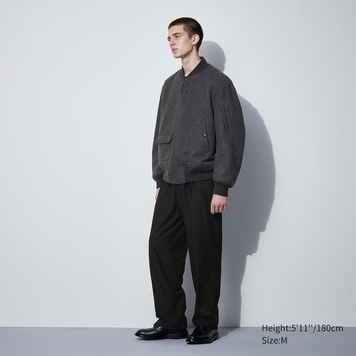 uniqlo heattech warm wattierte blouson-jacke für herren dunkelgrau