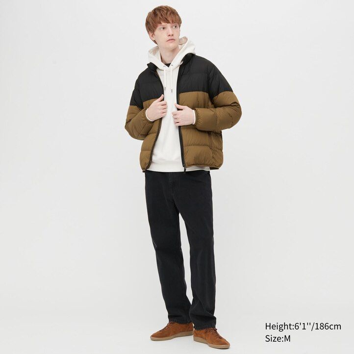 braune uniqlo ultra light daunenjacken für herren mit 3d-schnitt