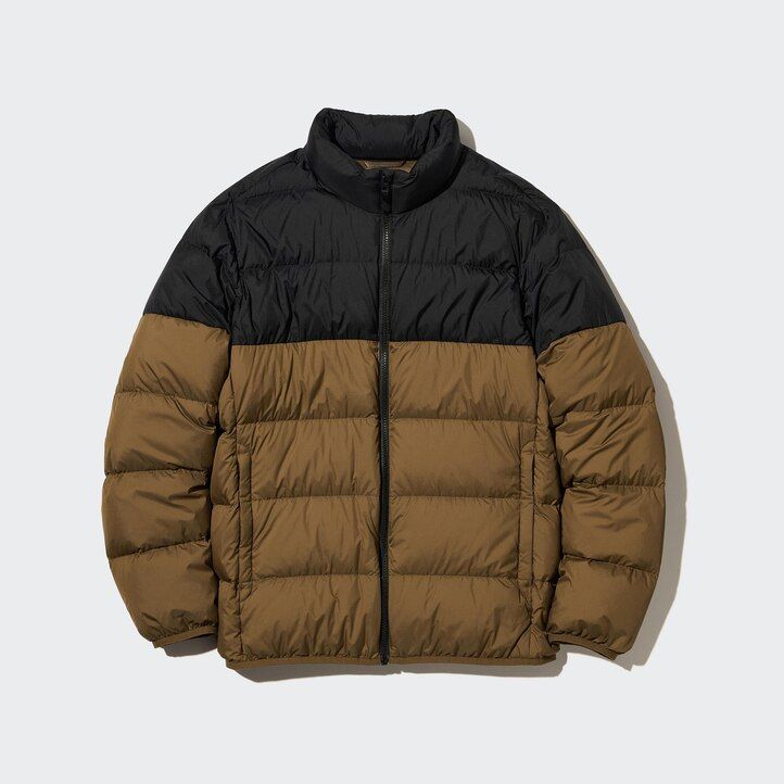 braune uniqlo ultra light daunenjacken für herren mit 3d-schnitt