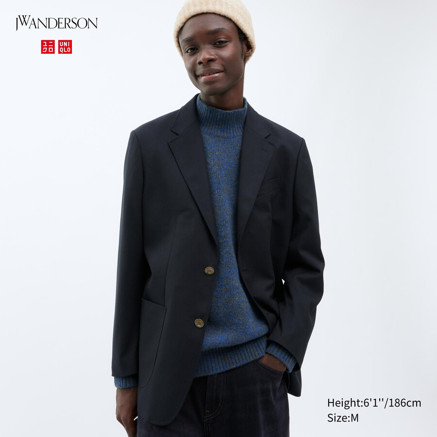 uniqlo herren-sakkos tailliert marineblau
