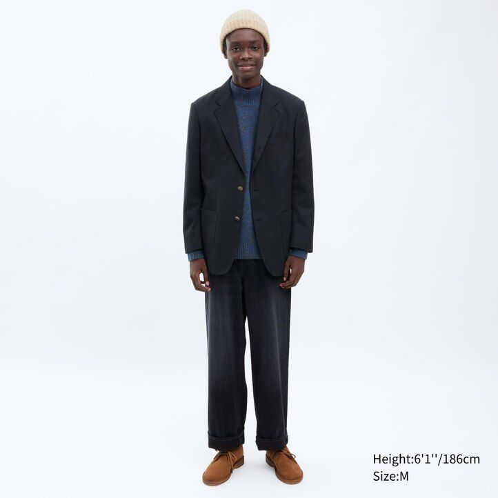 uniqlo herren-sakkos tailliert marineblau