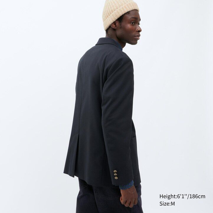 uniqlo herren-sakkos tailliert marineblau