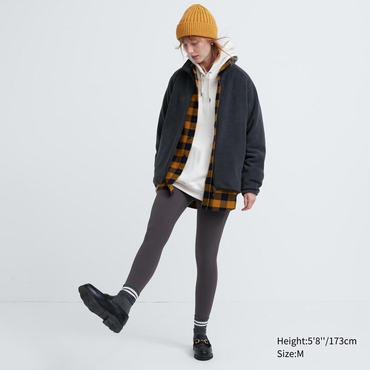 uniqlo fleecejacken für herren in marineblau mit reißverschluss