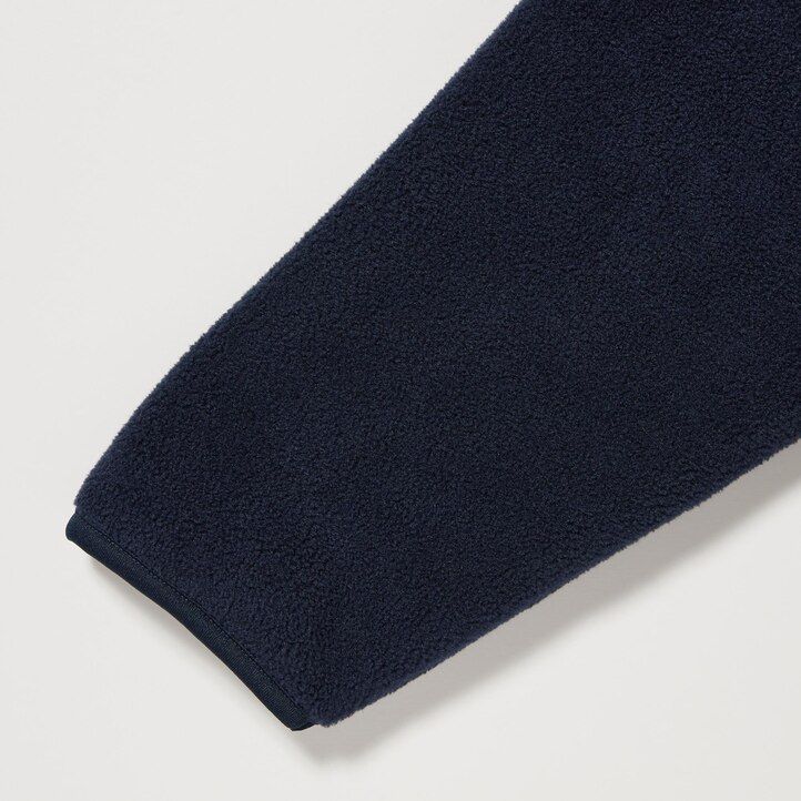 uniqlo fleecejacken für herren in marineblau mit reißverschluss