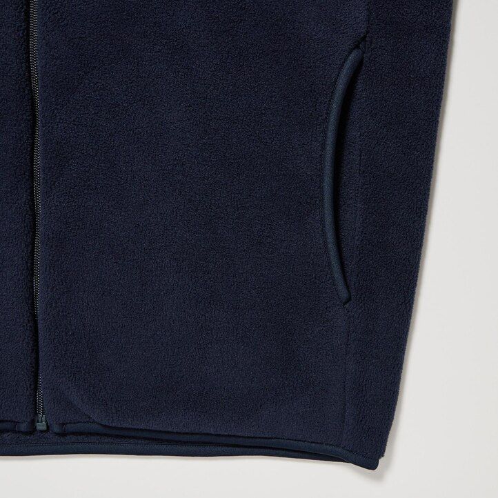 uniqlo fleecejacken für herren in marineblau mit reißverschluss