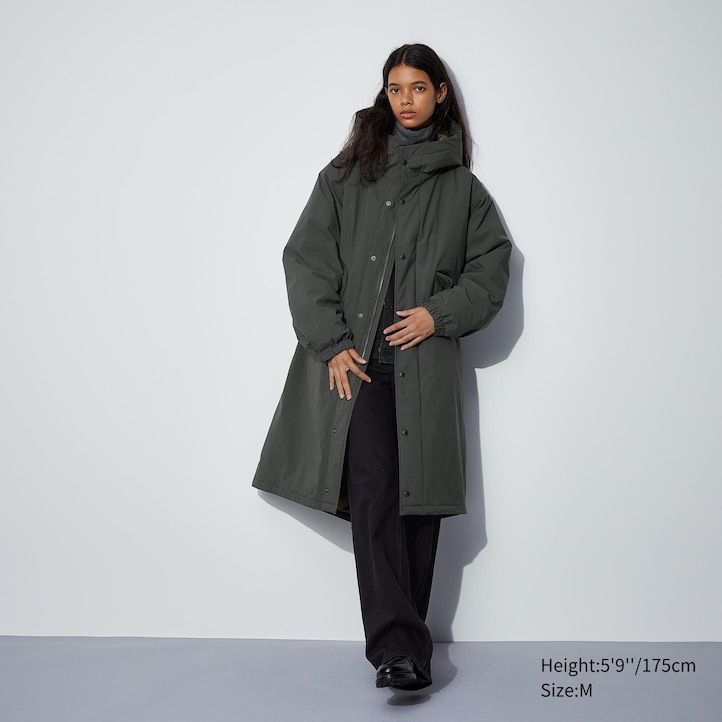 dunkelgraue uniqlo heattech warmwattierte herrenjacken