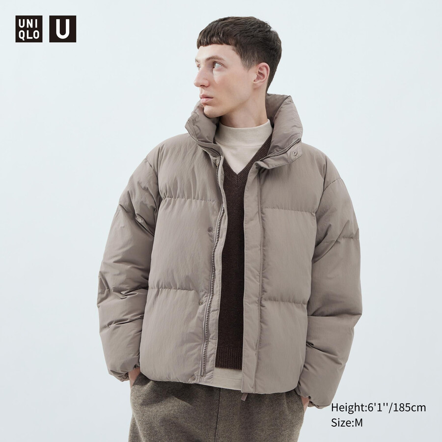 uniqlo wattierte herrenjacken beige