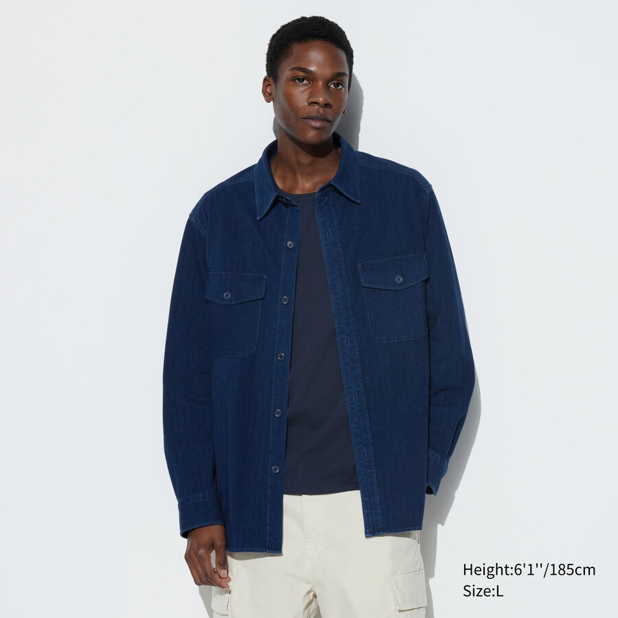 blaue uniqlo jeans-jersey-herrenjacken