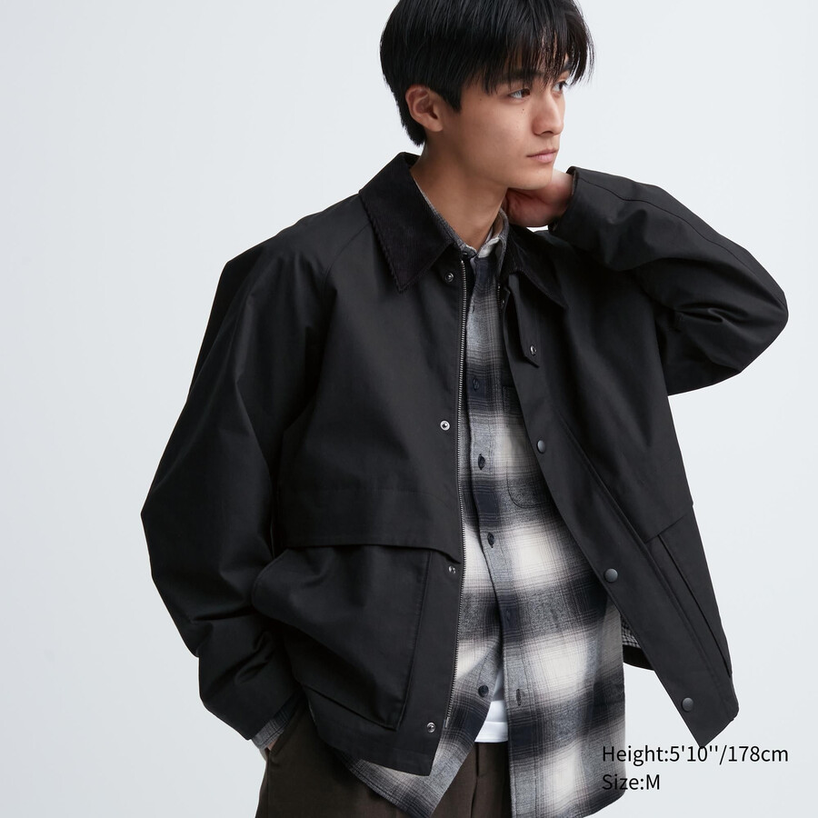 uniqlo utility-blousonjacken für herren schwarz
