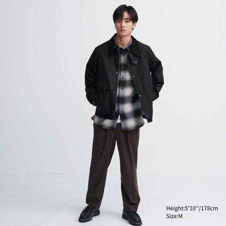 uniqlo utility-blousonjacken für herren schwarz
